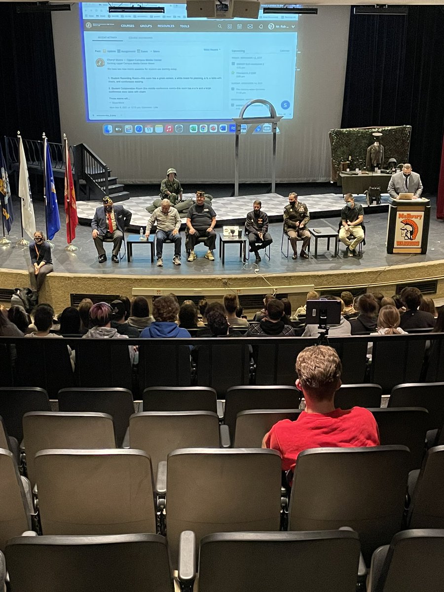 The stage is set and we are ready to go. Our students are going to learn a lot from these heroes! #veteransday2021