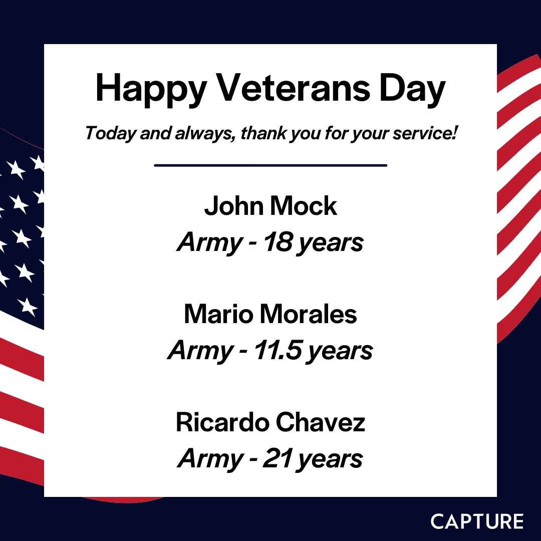 Today we stop and honor those who have selflessly served our country. “Thank you” will never begin to express our gratitude for the sacrifices of all veterans. Happy Veterans Day!