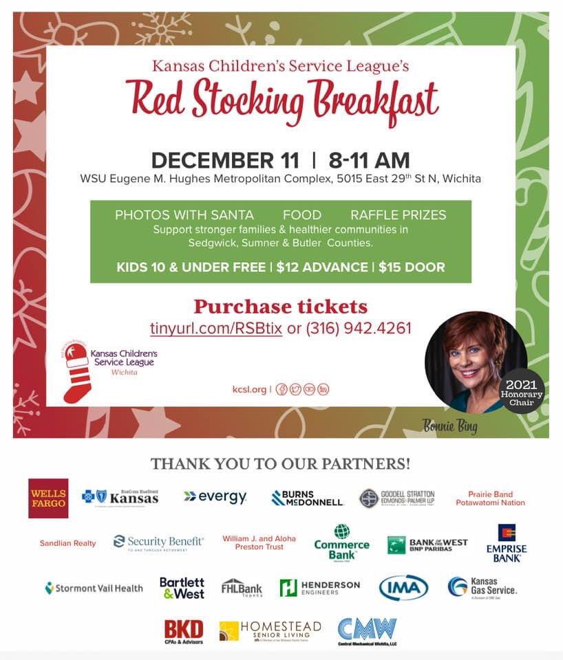 Support stronger families and healthy communities in Sedgwick, Sumner and Butler counties! Local celebrity servers, Santa and live music. 🎄🎅🏽🎄