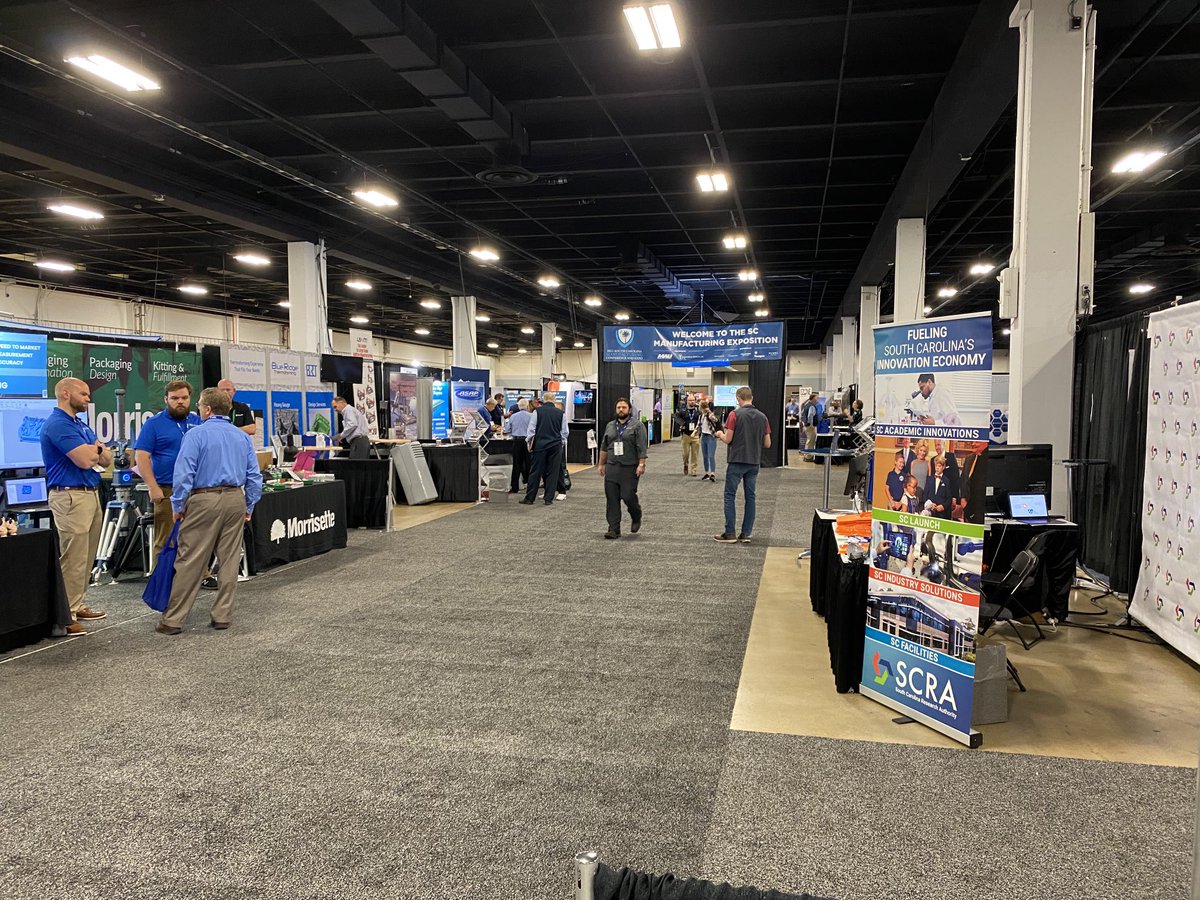 SCBIZnews's tweet photo. welcome to the SC Manufacturing Conference and Expo! Everything is cranking up. Come see us at the SCBIZtv booth and around the conference. #sc #scmfgconf https://t.co/4nRV6WfNb4