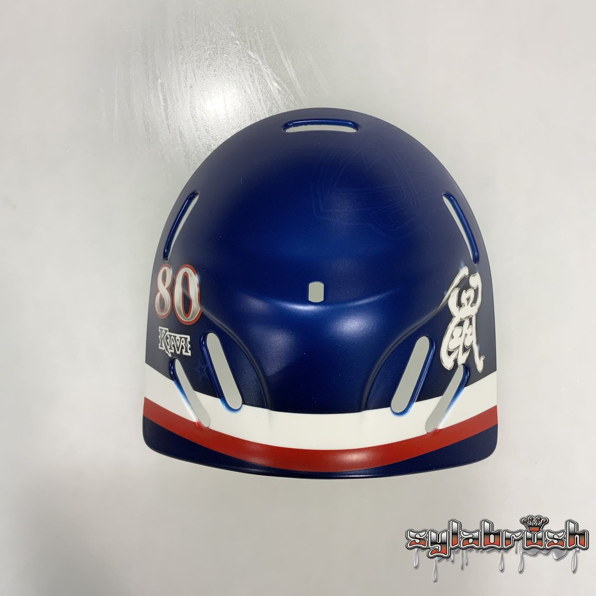 💣💣💣💥💥💥💥💥 LET THE CANNON ROAR!!  JF Bérubé’s new <a href="/BlueJacketsNHL/">Columbus Blue Jackets</a> <a href="/monstershockey/">Cleveland Monsters</a> paint job!!!  JF wanted to pay tribute to Matiss Kivlenieks on his backplate!! 80 Kivi
