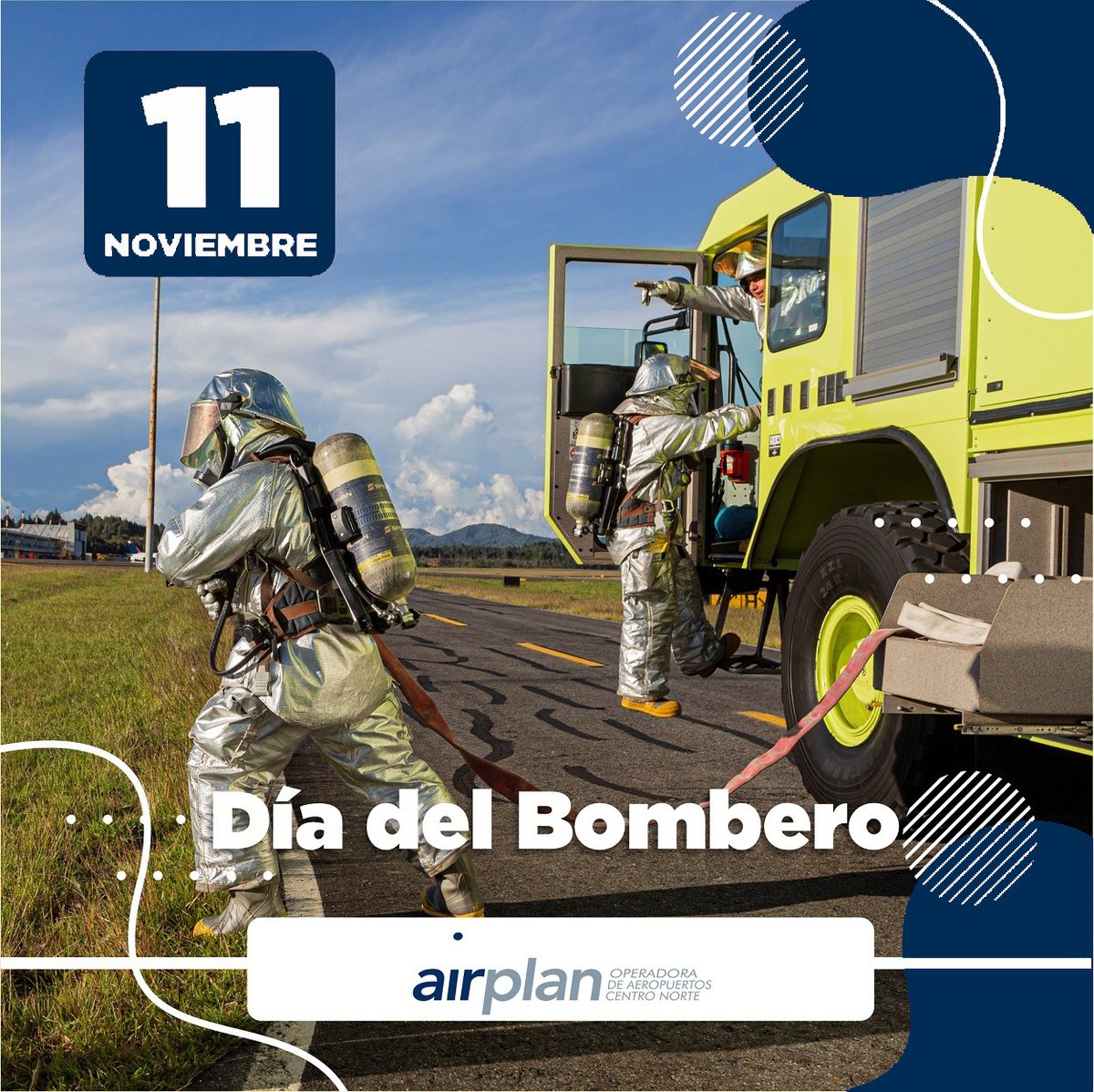 AeropuertoUIB's tweet photo. Gracias por su valentía. 👨🏿‍🚒👩🏻‍🚒 Gracias por su disciplina y compromiso permanente. 💪🏼 ¡Gracias por su voluntad de servicio y por dedicar sus vidas a salvar más vidas! 👏🏽 Hoy felicitamos en su día especial a nuestros bomberos aeronáuticos. 🚒✈️ https://t.co/WyNJkSCUly