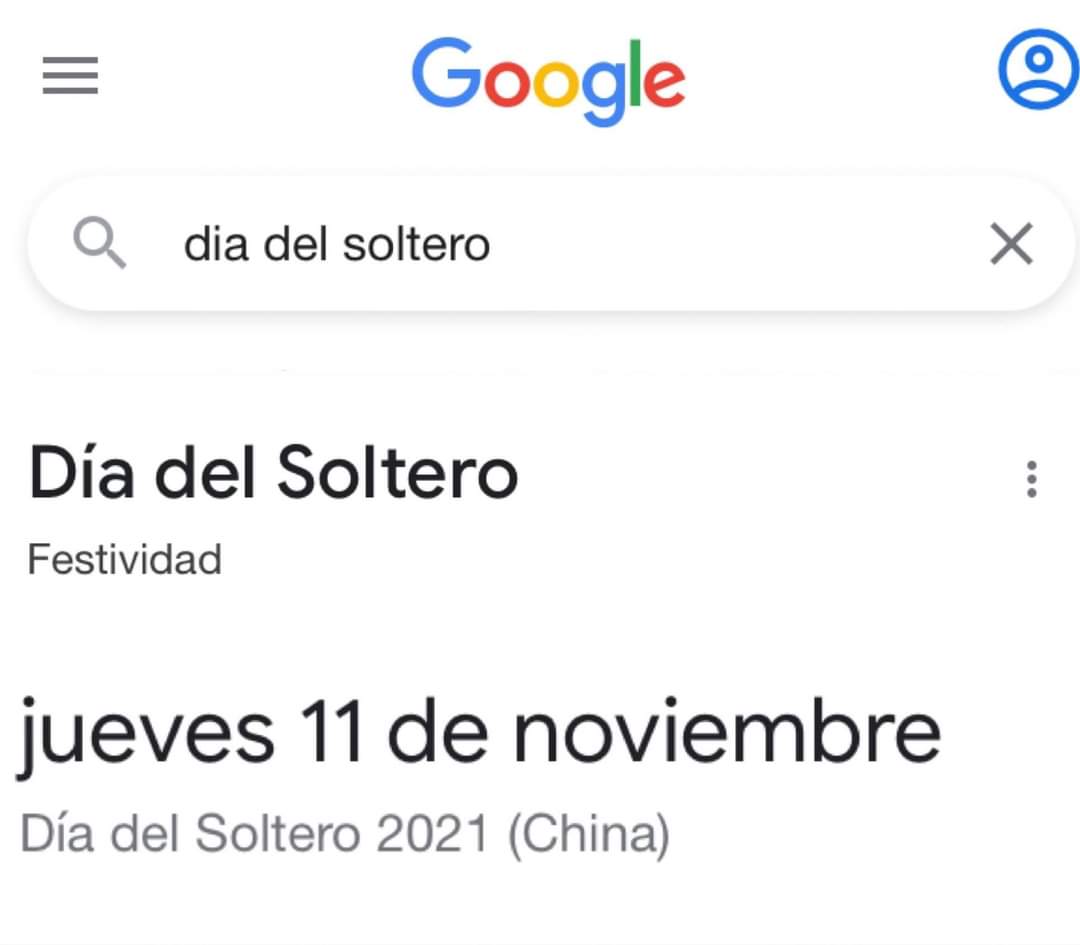 Hoy es el Día del Soltero, según Google.