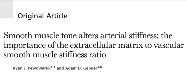 AdamGepner's tweet photo. New paper alert in @JHypertension!  
Fantastic work from @RPewowaruk! 

🚨#Vascular smooth muscle is important in elastic artery mechanics, #ArterialStiffness and #Hypertension! 
@uw_cvm + #engineering = 💪🧠 
@CheslerLab  @JamesStein18 

https://t.co/iYBizruFxZ https://t.co/j9kWEimsK3