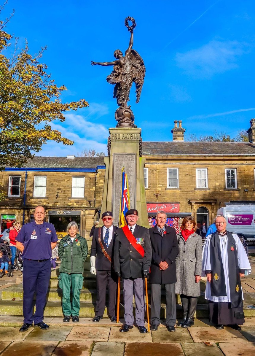 This morning Glossop Blue attended town square for the remembrance day service. 

The AFS (auxiliary fire service) supplemented the peace time fire service to help put out fires and protect buildings from the fires caused by Incendiary bombs. 
 <a href="/DerbyshireFRS/">Derbyshire Fire & Rescue Service</a> @TeamDerbyshire