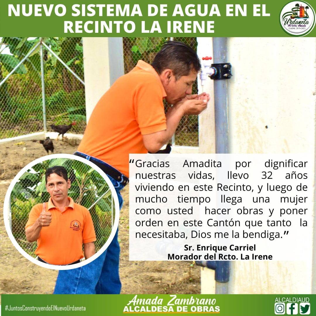 AlcaldiaUD's tweet photo. #Enrique #Carriel es uno de los 600 #beneficiarios que ya cuentan con agua 💦 apta para su consumo, gracias a la #Alcaldesa de #Obras que continúa transformando vidas.
La satisfacción de esta Administración Municipal es otorgarles bienestar a nuestros conciudadanos. https://t.co/inR7F1GAoj