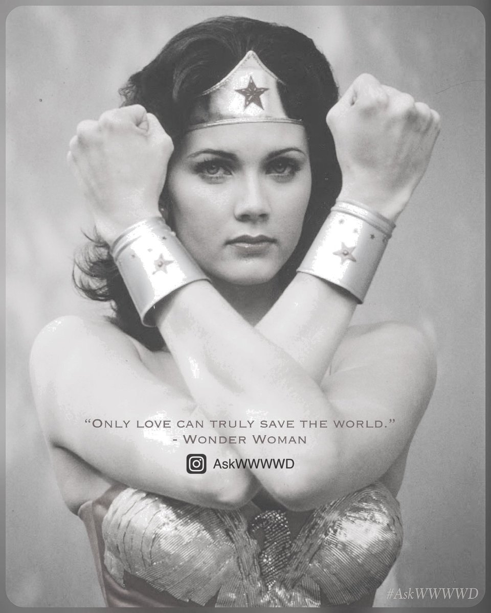 AskWWWWD's tweet photo. “Only love can truly save the world!” - @DCWonderWoman (played by @GalGadot in the 2017 @WonderWomanFilm)
https://t.co/6fBvdrZYGF
#ThrowBackThursday #ThemysciraThursday #WonderWoman #LassoTheTruth #BelieveInWonder #LoveWins #QuoteOfTheDay #WonderWoman80 #WalkInWonder
#AskWWWWD https://t.co/I1U3SJ0xvu