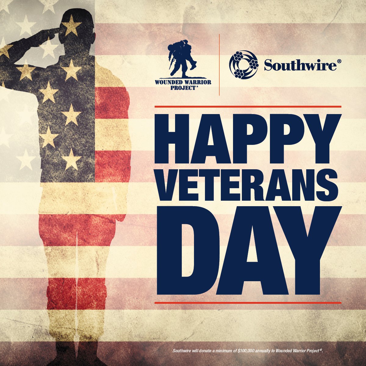 Thank you to all the brave heroes who have served our country! This month, our organization is honoring #VeteransDay by sharing resources, giving back and hosting events for our employees. On behalf of Southwire and our veterans employee resource group, Officium, we salute you!
