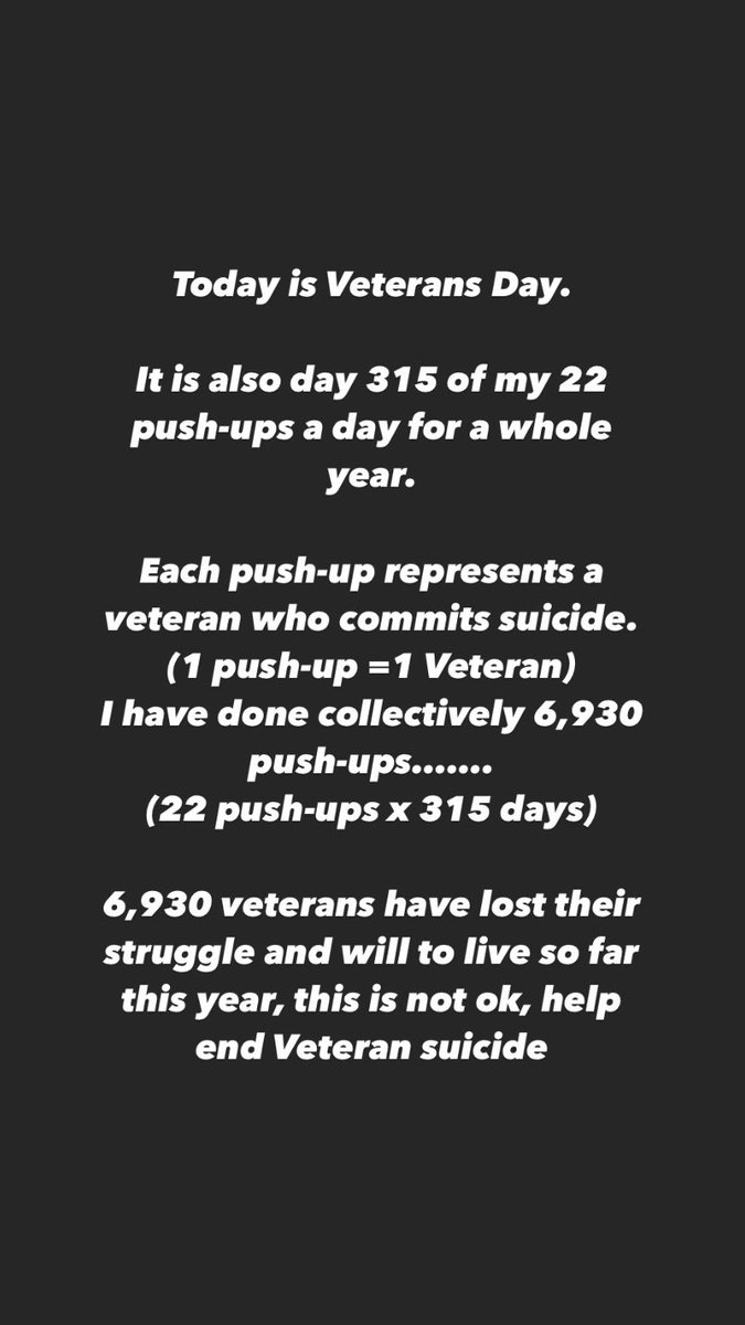 Nick_Quinones86's tweet photo. Let this sink in…

#blazethefuture #ptsd #ptsdawareness #ptsdisreal #22aday #22adayis22toomany #22adaychallenge #22pushupschallenge #mentalhealthawareness #suicideawarness #mentalhealthmatters #mentalhealth #woundedwarriors #woundedwarriorproject #22for22 #22pushupsfor365days https://t.co/sDxysHoY9R