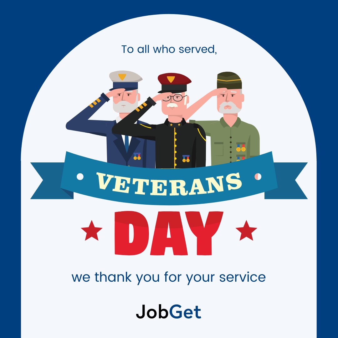 JobGetApp's tweet photo. It can be a hard transition for Service Members to go back to the workforce. Check out the JobGet Blog to learn which companies hire and support our Veterans.
-
#veteransday #jobget #jobgetapp #thankyouforyourservice #supportveterans https://t.co/NjgwVeT47D