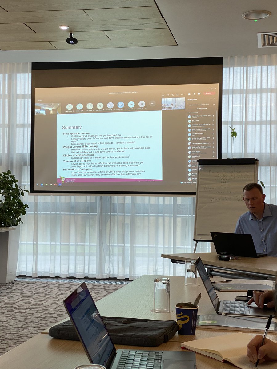 DrKidneyAsh's tweet photo. Dr Martin Christian sharing his wisdom on steroids usage in nephrotic syndrome.
Updates on PREDNOS and PREDNOS2 outcomes, and still so much research and questions to be answered. Exciting stuff! @BAPNnephrology @EMEESYkidney @nottmhospitals https://t.co/qB9EOXddxO
