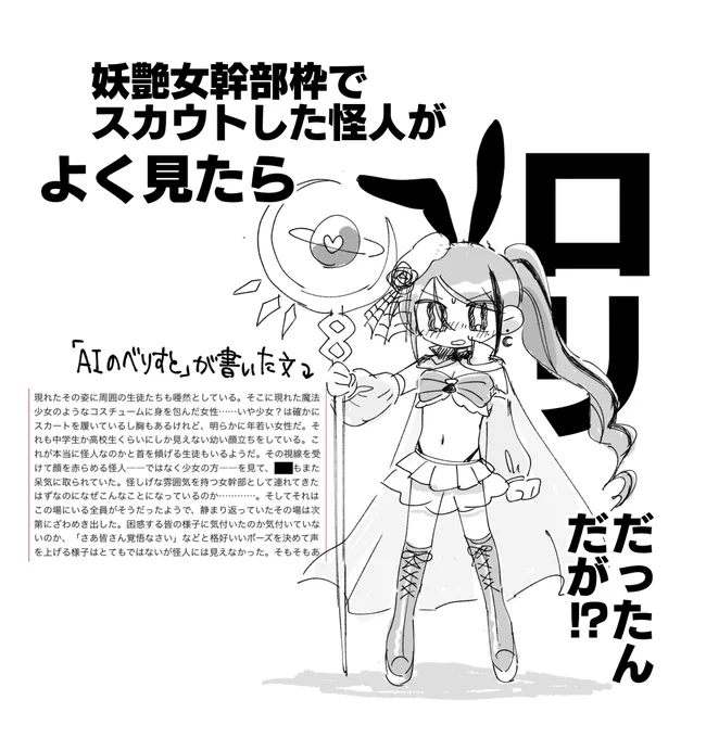AIのべりすとが作ってくれたキャラが可愛かったので描いた 
