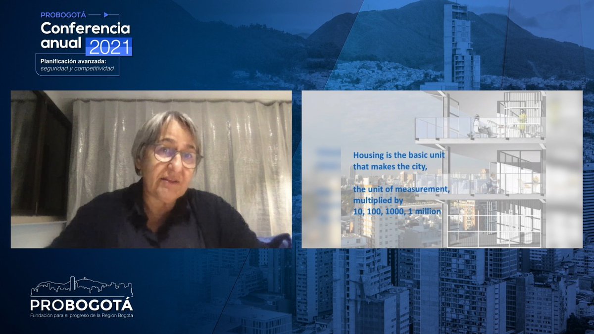ProbogotaRegion's tweet photo. #ConferenciaProBogotá2021 "Importante que las viviendas tengan espacio libre para las familias lo apropien de acuerdo a sus requerimientos y deseos. Los invernaderos son un recurso para generar espacios verdes en edificaciones, que alegren la vida de los habitantes": #AnneLacaton https://t.co/3NmVAb4OWT