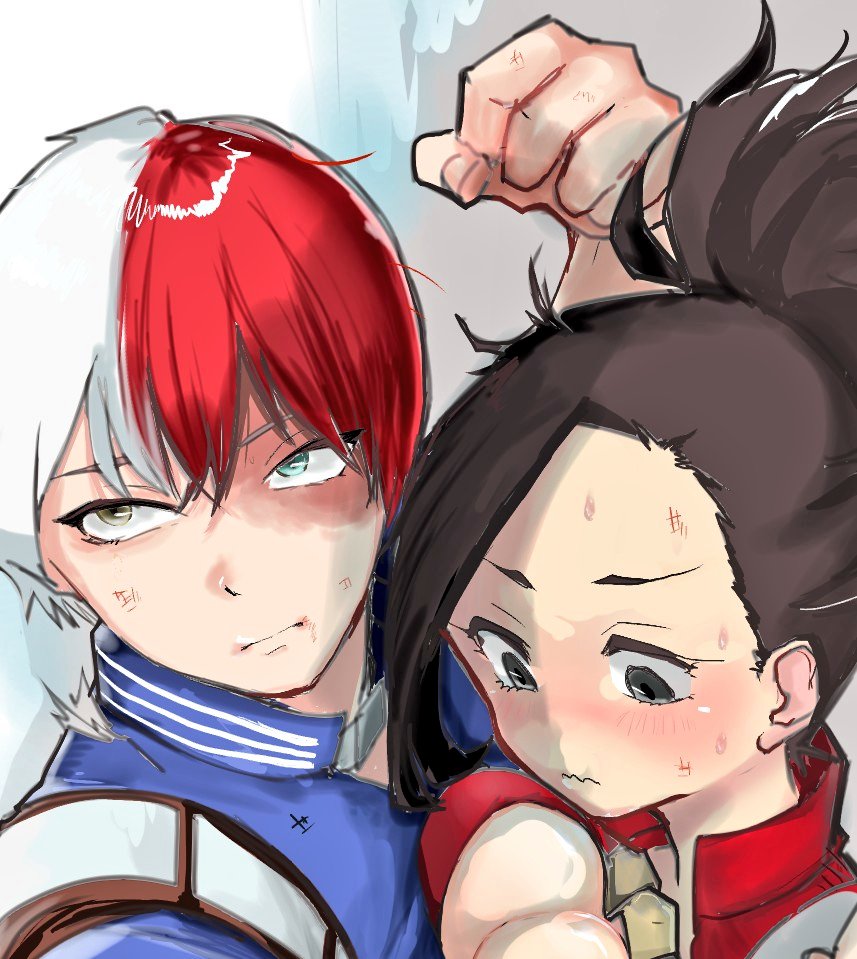 轟百 #八百万百 #todomomo 轟百好き… ヴィランから逃げ隠れてる二人