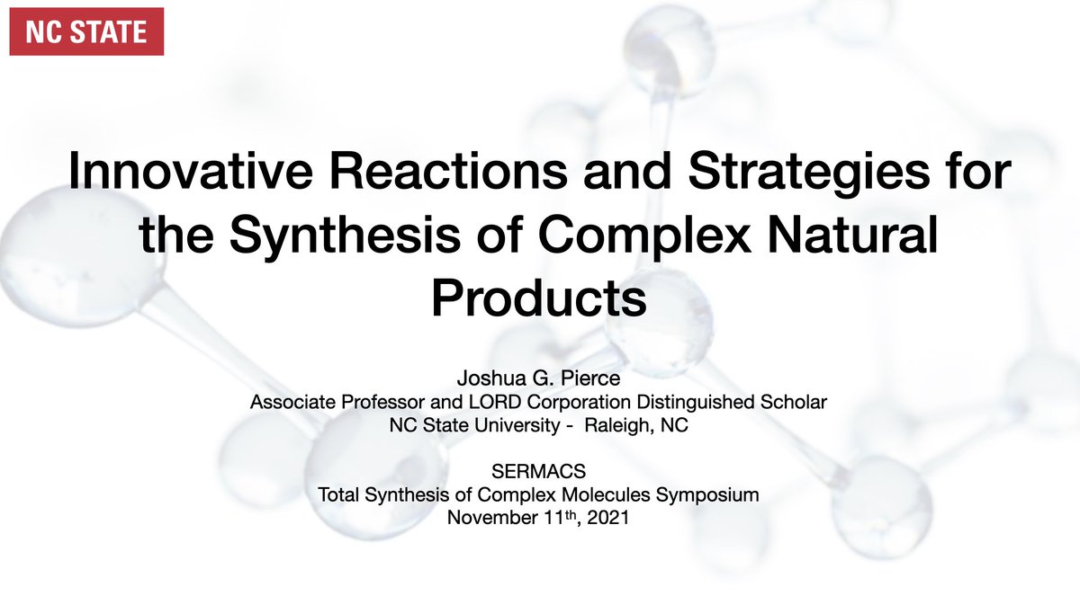 At <a href="/sermacs2021/">SERMACS2021</a>? Come check out all the great total synthesis talks in meeting room C… including my talk at 8:40 AM.  To be continued tomorrow morning in another great synthesis session. Can’t wait to tell new stories - IN PERSON!