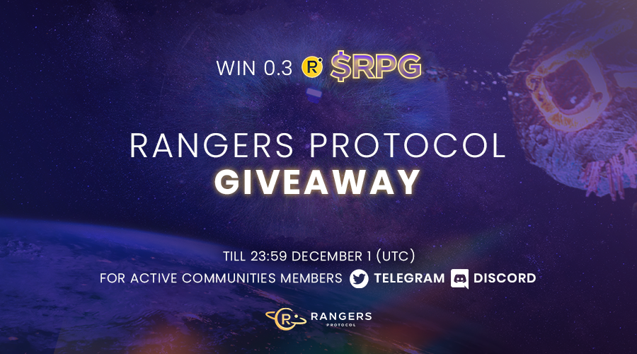 RangersProtocol's tweet photo. 🚨GIVEAWAY🚨
⚡️For Active Community Members

Time: apply before 23:59 December 1 (UTC)

💎Win 0.3 $RPG

Be active in Telegram: https://t.co/NbifUptf6C
Be active in Discord: https://t.co/MlKXAwD8wL
Join: @rangersprotocol
Like &amp; RT this tweet
Fill the form: https://t.co/BmqtaHrNxY https://t.co/vDNQmSw9Fo