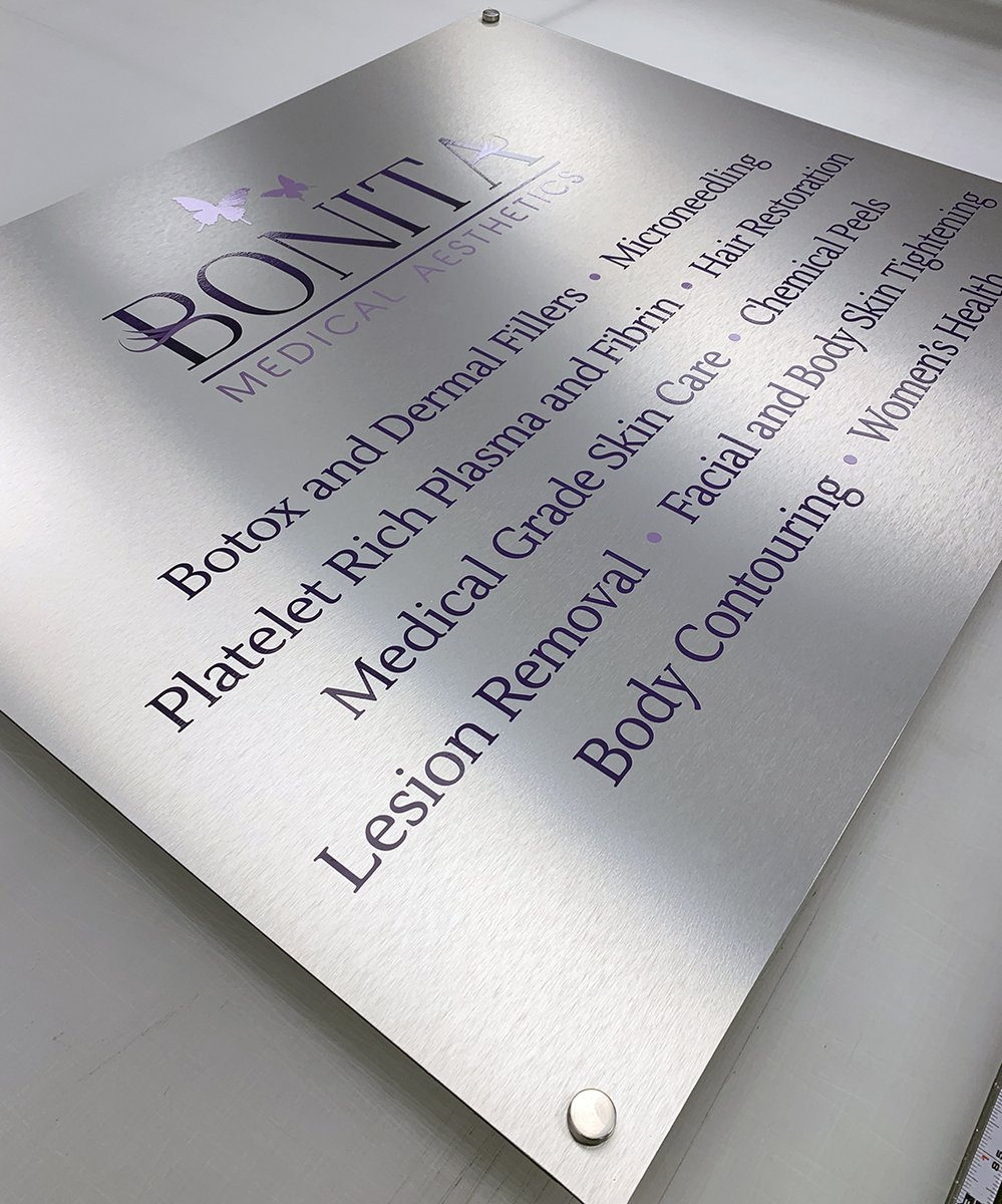 WestmountSigns's tweet image. Our team was in Elmira today, installing a new interior sign for Bonita Medical Aesthetics! 
The sign is a gorgeous brushed silver ACP with cut vinyl lettering. Installed onto the wall with matching silver stand-offs.
.
.
.
#Elmira #signs #interiorsign #WaterlooRegion