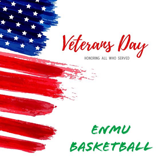 enmubasketball's tweet photo. Thank you to those who have served and continue to serve. Happy Veterans Day from ENMU Basketball! https://t.co/jeF2IpviXs