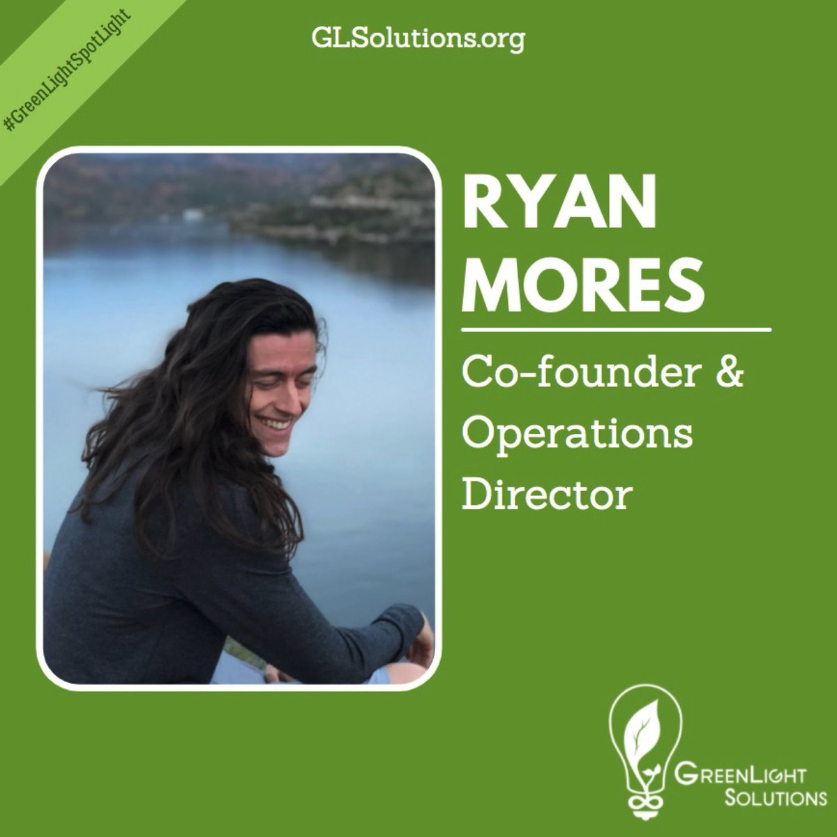 _GLSolutions_'s tweet photo. 💡 Today's #GreenlightSpotLight goes to Ryan Mores!

⭐️ Ryan is a Co-founder of GLSF and is also a Board Member, Finance Committee Member and the Operations Director.

🌱 Visit our website at https://t.co/H3MvYdLcls

#HumansofGreenlight #SustainabilityLeaders #GoGreenlight https://t.co/JlMKVeKTjR
