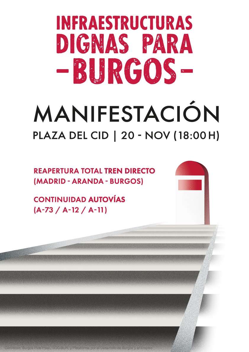 BurgosPidePaso's tweet photo. 📝 Hoy hemos anunciado que el día 20 nos manifestaremos exigiendo infraestructuras dignas para nuestra Provincia.

💸  La falta de inversión en nuestra tierra y el olvido de nuestros representantes es ya insoportable 

🚂 Pongamos en valor a Burgos. ¡Salgamos todos a la calle! https://t.co/VJleYSuptQ