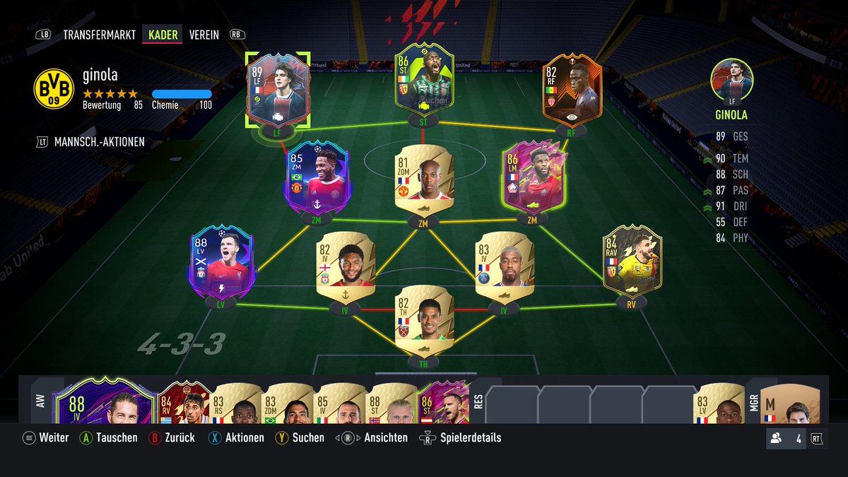 Maximil97023158's tweet photo. Hallo Sheesh und Community, alles untrade bis auf Diatta und Clauss. Hab 200k budget und spiele ingame 4-2-3-1.
Danke für Verbesserrungen im Voraus. https://t.co/0quLsF447T