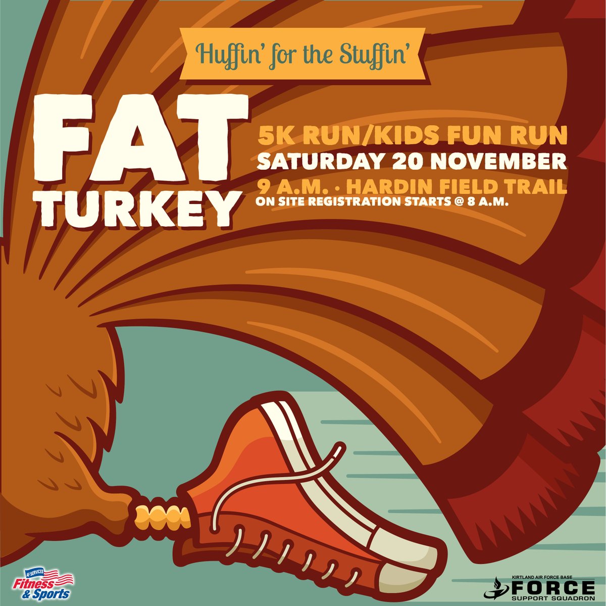 377ForceSupport's tweet photo. Are you Feast Mode, Beast Mode, or both? 🥧💪

The Fat Turkey 5k/Fun Run is fun for the whole family! 

Head over to Hardin Field on Sat 20 Nov to take part in the festivities.

#KirtlandForceSupport #TeamKirtland #377FSS #5K #FunRun #ABQ5K #ThingsToDoInABQ #Thanksgiving #Harvest https://t.co/D36iNMSqZd