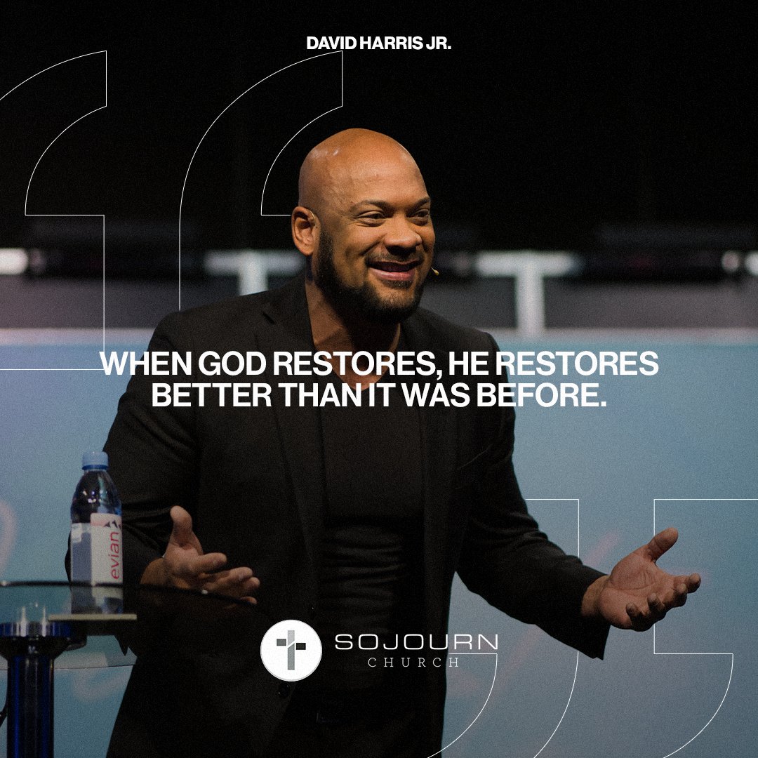 McraePastor's tweet image. Guest Speaker David Harris Jr. shares a simple truth that packs a punch. When it is God doing the work, you can count on it being a million times better than we rely on ourselves to do the work. #Godofrestoration #Godrestores #davidharrisjr #sojournchurch