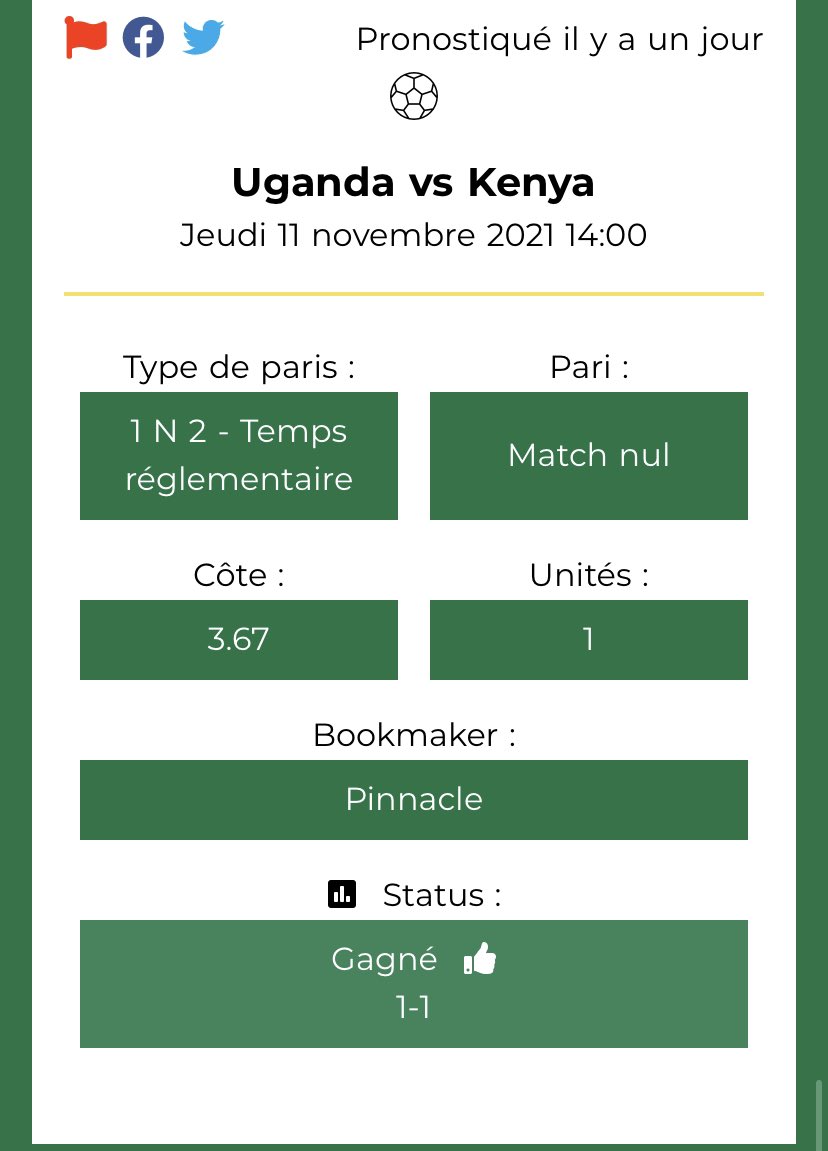 StatBetFootball's tweet photo. 📊 #StatBet 

📍#WorldCupQualifiers2022 

🗓 11/11/2021 

#DrawBet 

2 sur 3 pour les matchs nuls proposés sur la plateforme @bet_2_invest dont une côte à 3,67 ✅

Pensez à vous y inscrire 😊

#football #TeamParieur https://t.co/7IVq0h6zMX