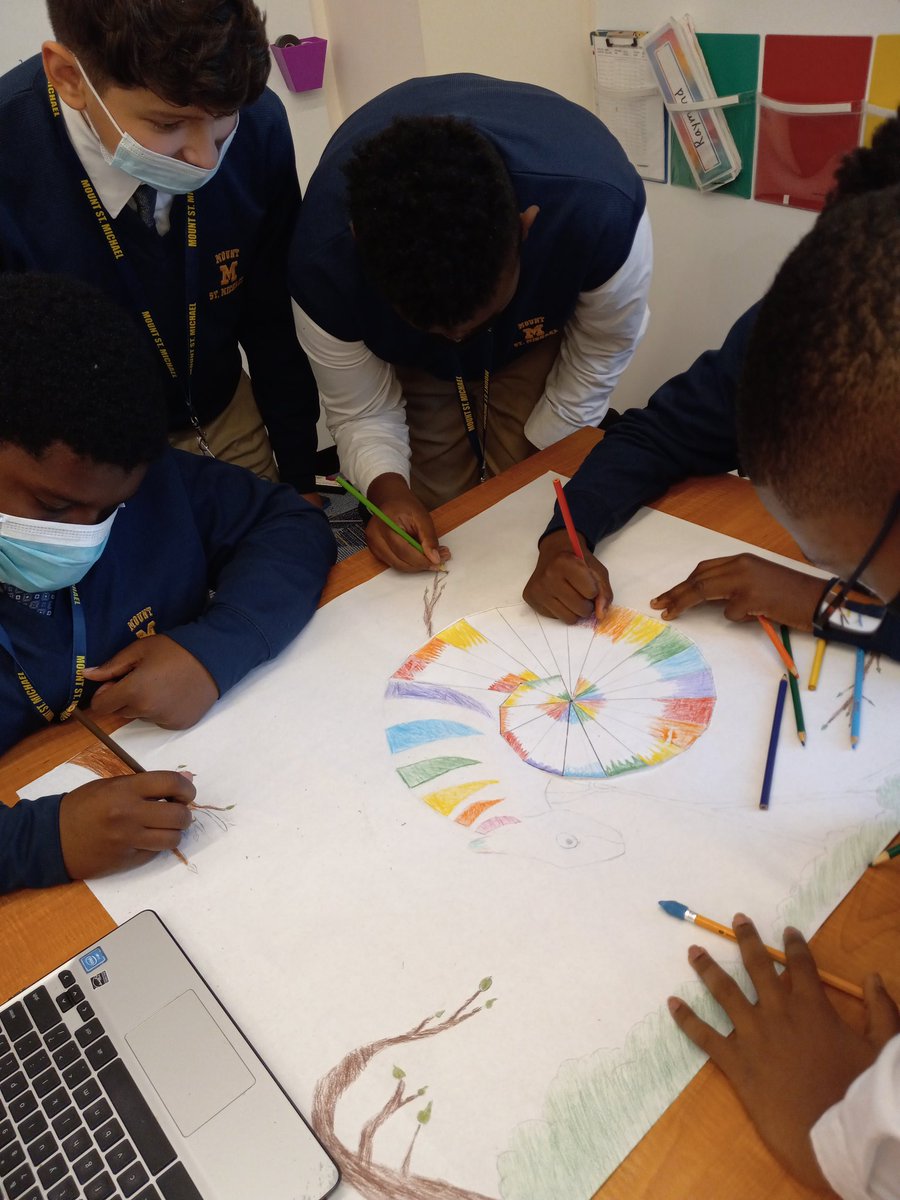 godofalgebra's tweet photo. 7th working on unit rates based on supermarket deals.  8th working on pythagorean swirls.  Finished projects coming soon.  #mountmath @ArchNYCathID @MountToday @NE_BronxADNY @ArchNY_Schools https://t.co/aS5WPOTAVb