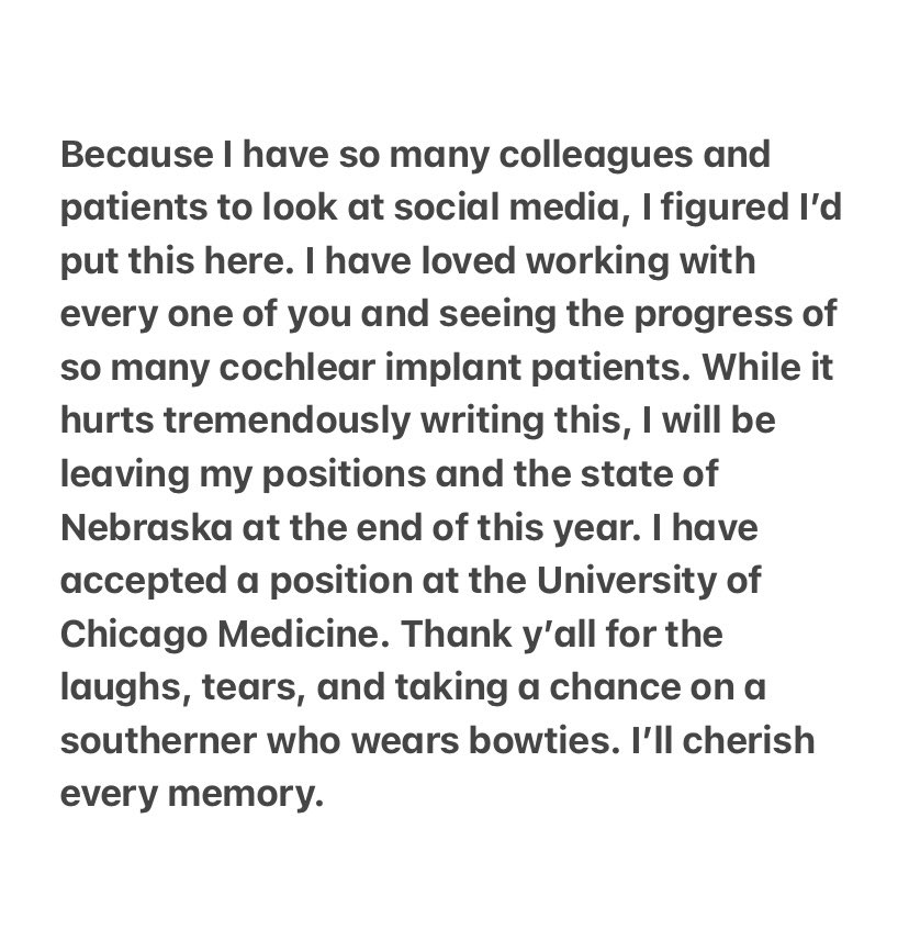 HearingDocJosh's tweet photo. Seriously, thank you all for everything. The state of Nebraska will always hold a dear place in my heart.
#audiology #cochlearimplant #cochlearimplants #audpeeps #cochlearimplantkids #hearingloss #hearinghealth #aud2b #audiologist #bowtie #drgingerbeard #doctor #scrubs https://t.co/Ss8APGwTvb