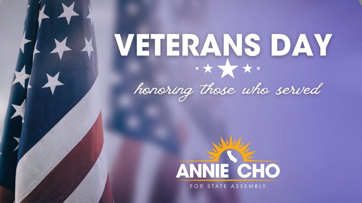 AnnieChoforCA's tweet photo. Today and always, we thank our veterans for their courageous service and vow to honor their valor with action. #VeteransDay https://t.co/33geKeNvPU