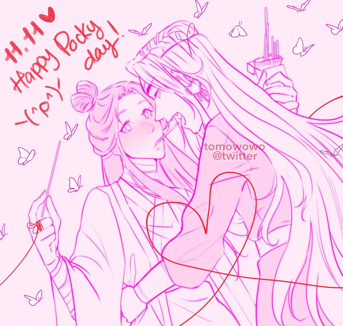 tomowowo's tweet photo. Happy pocky day!! (^◇^)#hualian #TGCF #Happy1111 https://t.co/KOjLCiOZbE