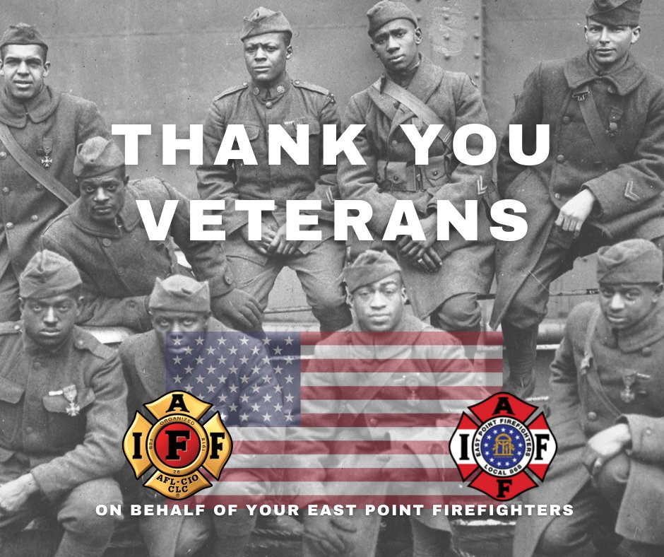 On #VeteransDay we say Thank You to all who have served in our United States Military. 
We are grateful. #EastPointFFs #LocalEightSixEight #IAFF