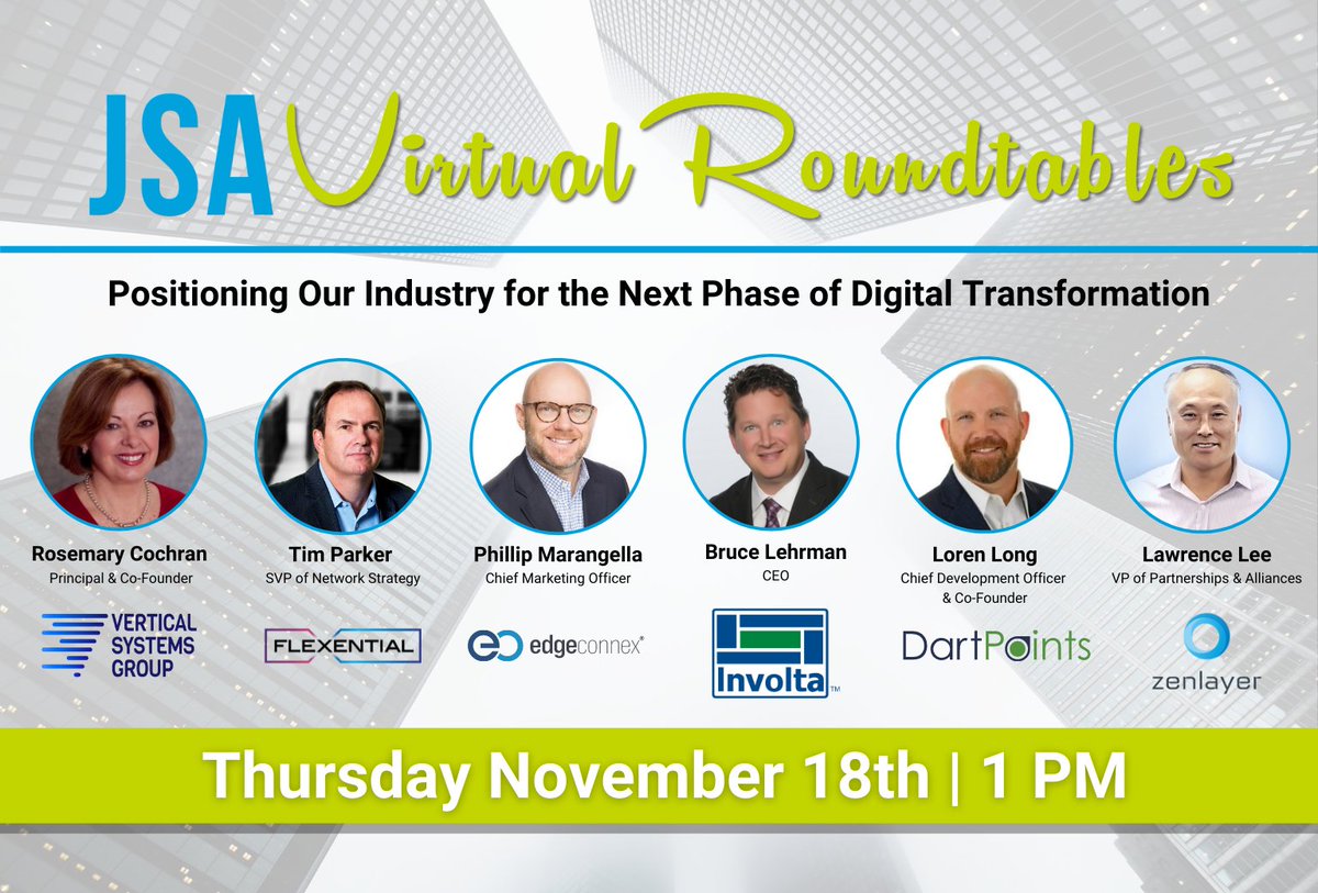 TelecomExchange's tweet image. Join us in 1 Week 👉November 18th at 1 PM ET 👈for our Virtual Roundtable on Positioning Our Industry for the Next Phase of Digital Transformation. Be one of the first 100 industry professionals to register and receive lunch on us! 

Register today! hubs.la/H0_0Jyf0