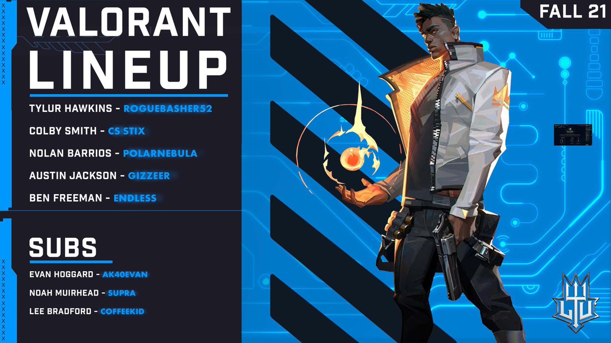 LTUesports's tweet photo. Today is week 1 of playoffs for the LTU Valorant team in the @TeamMETACC. We face off against @WFU_Esports Black at 8pm tonight. 

Head to our stream to support our Val team they have been working really hard!

https://t.co/hcVdgJXofh https://t.co/GCo93b6otj