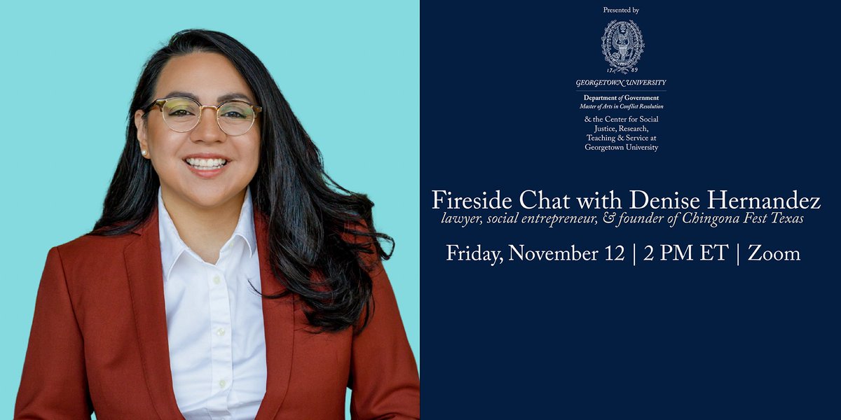 GUConflictRes's tweet photo. Join us tomorrow from 2-3 PM ET a Fireside Chat with @DHernandzTx to talk social justice, social entrepreneurship and @ChingonaFestTX! We are really looking forward to talking US Peacebuilding on multiple fronts! https://t.co/DMDZ8sAk3J https://t.co/lXwHjaVkKM