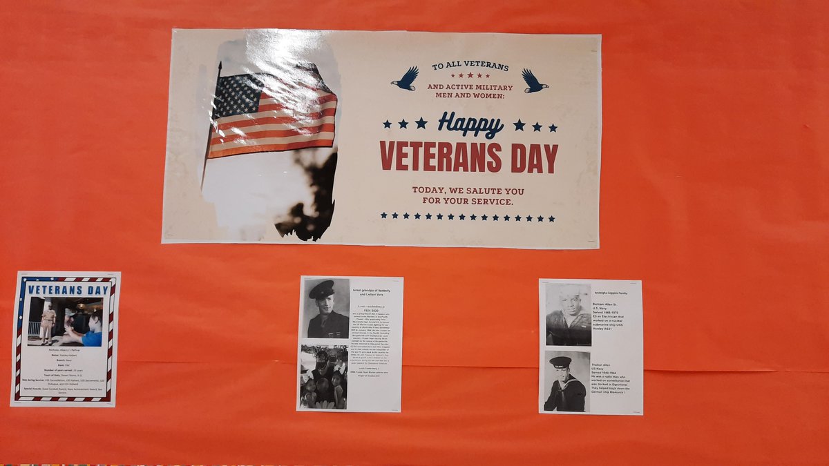 DVISD_GES's tweet photo. A todos los veteranos y militares activos: Feliz día de los veteranos
Hoy, lo saludamos por su servicio.
Gracias Families de Gilbert por compartir sus fotos con nosotros.
#veteransday #DVProud #GilbertProud #PawsupGilbert https://t.co/uGr5bzazQB