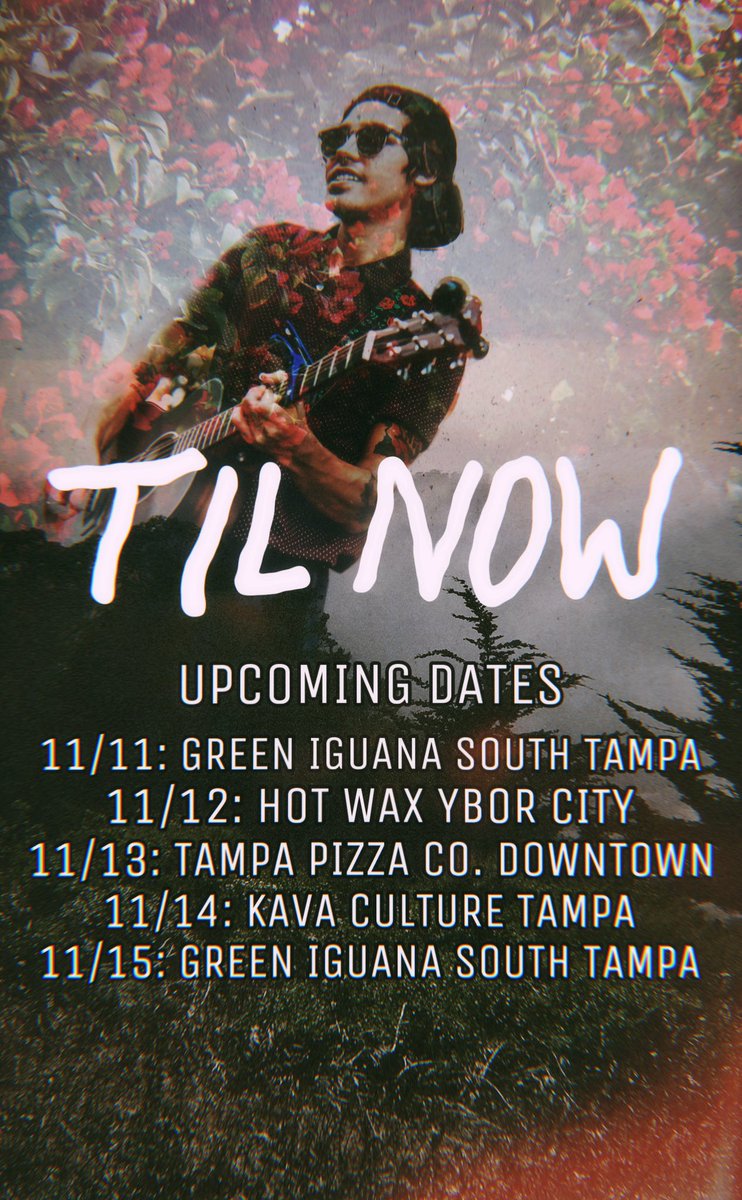 tilnowfl's tweet photo. TAMPA!
Got some sweet shindigs this week!
Take a look below and see all the sets I’ve got within the next few days! 🏝🤘🏼🎸
#tampa #musician #solomusician #tampamusicscene #florida #alternative #altrock #alternativemusic #acoustic https://t.co/mBTT9KGSiO