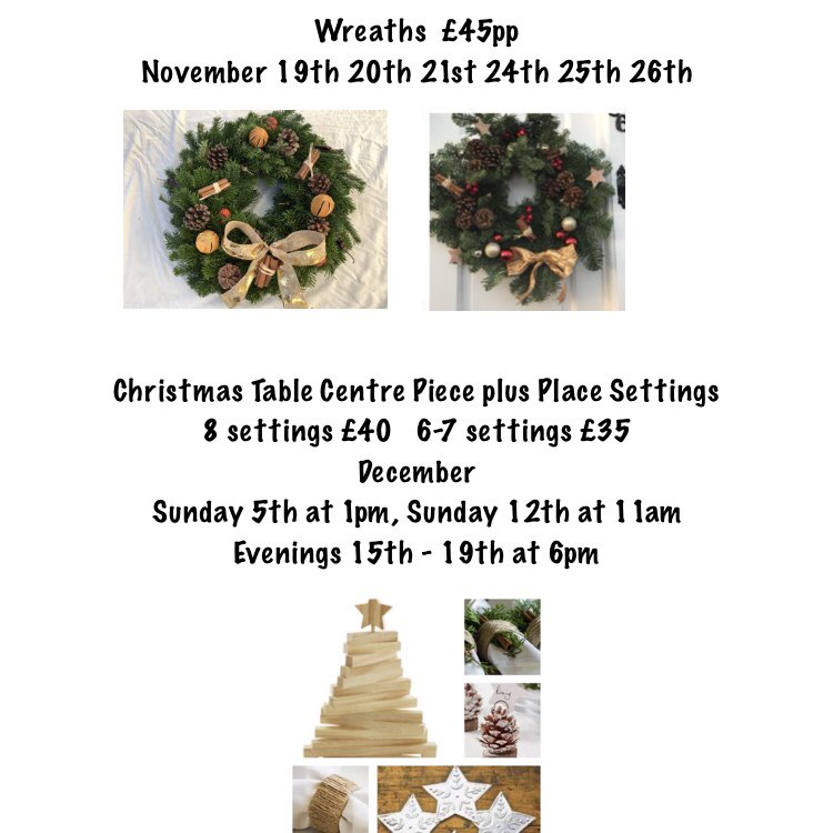 CraftHouseNE's tweet photo. We are now taking bookings for our November &amp; December workshops. 
Book soon as they will fill up fast 🎄🎅🏼🦌
#christmascraftswhitleybay #christmastablesetting  #adultcraftsessions #ourwhitleybay https://t.co/LZRxOtWGaz