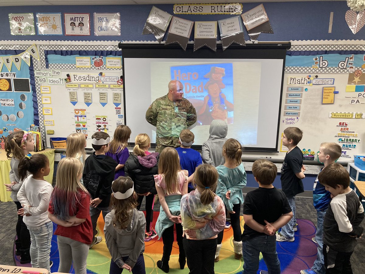 JMaynus's tweet photo. A huge thank you to all veterans, but especially to Mr. Hagan for coming to teach us about your job in the military! @ConverseElem https://t.co/O06awpumEU