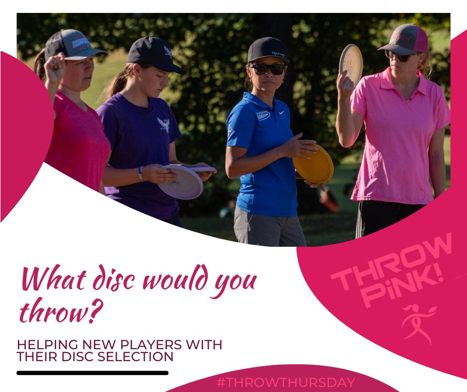 ThrowPink's tweet image. The sheer variety of discs you have can be overwhelming. How do you know which disc to use for each shot?  

In this weekly series, we want to open up the discussion of disc selection for new players and experienced players alike. 

#throwthursday