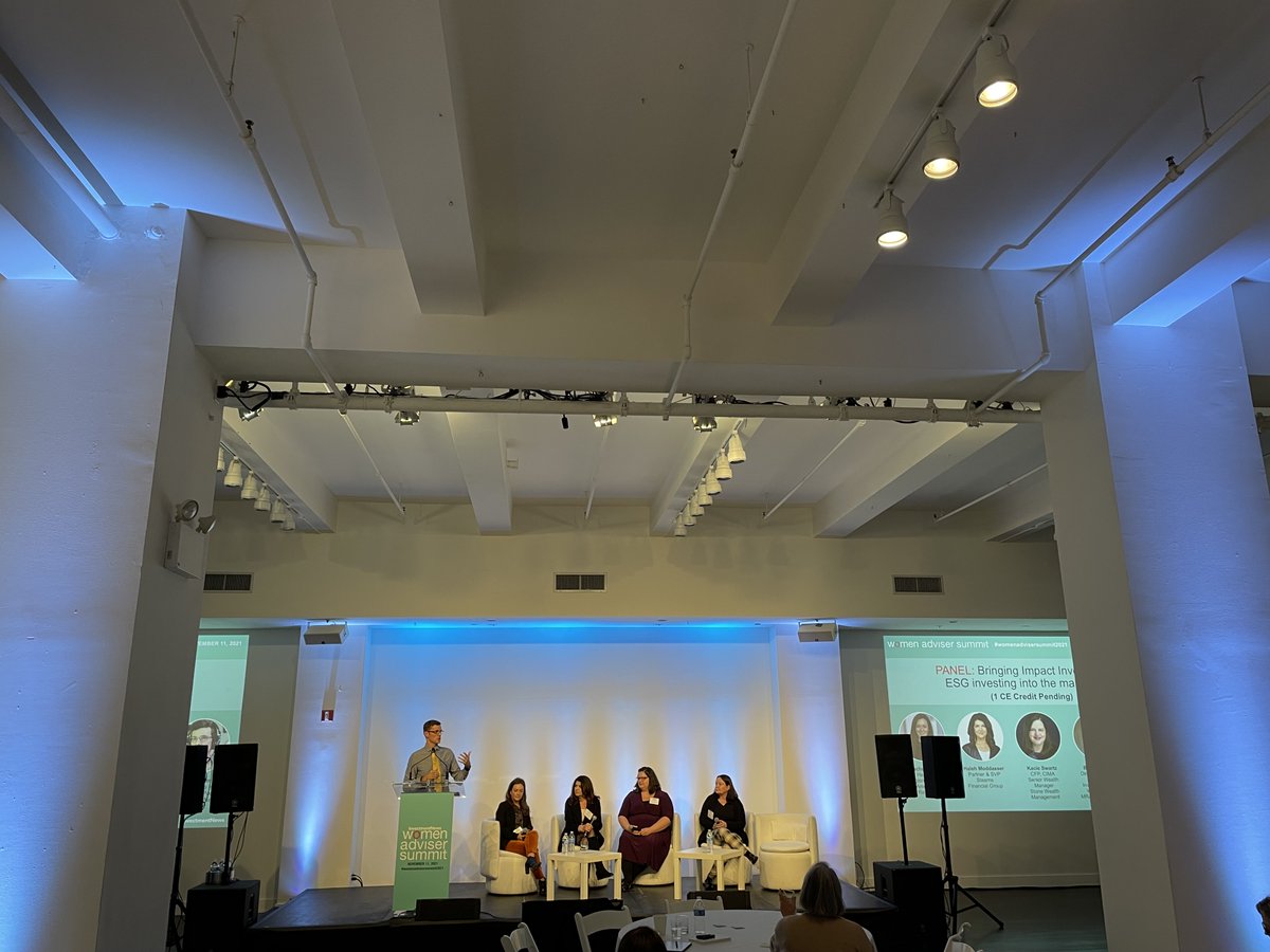 Live at #WomenAdviserSummit2021 is Bringing Impact Investing &amp; #ESG into the mainstream with Rachel Lojko @Refinitiv, <a href="/HalehModdasser/">Haleh Moddasser</a> of Stearns Financial Group, Kacie Swartz of Stone Wealth Management, Beth Wahlig <a href="/MRAAdvisory/">MRA Advisory Group</a> &amp; IN's @slimslamb

Social Sponsor: <a href="/CommonwealthFN/">Commonwealth</a>