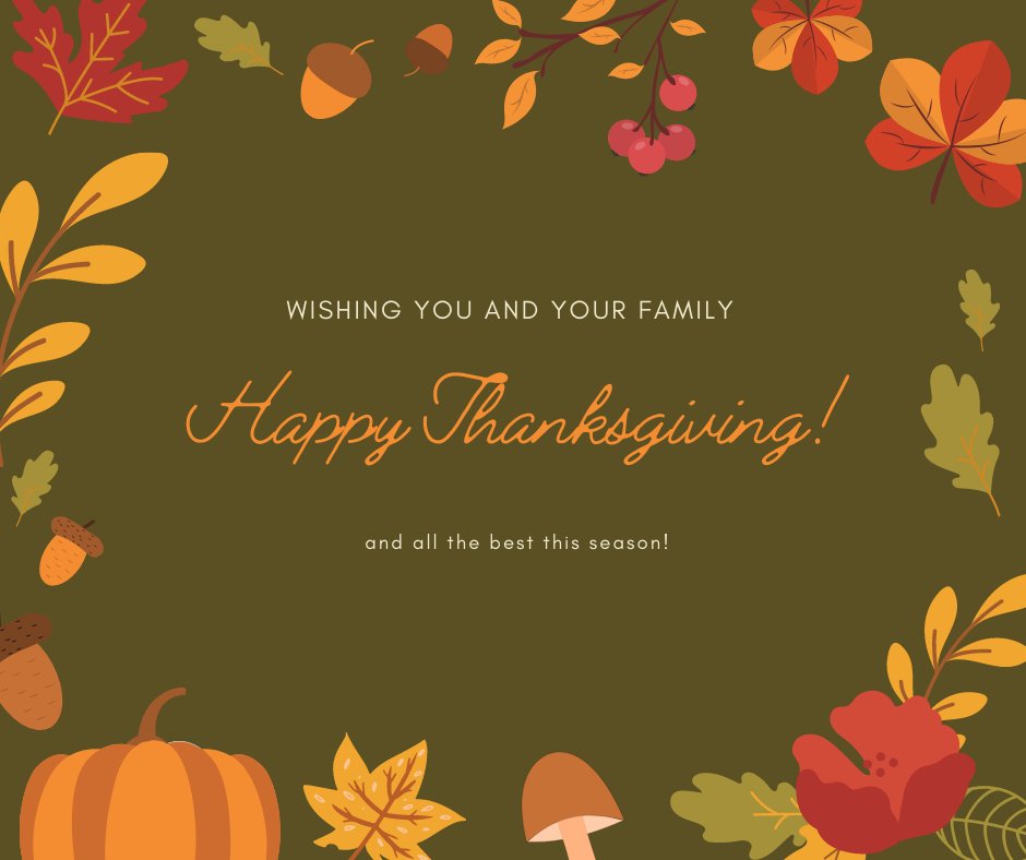 AssocInsurance's tweet image. Wishing you and your family a Happy Thanksgiving!