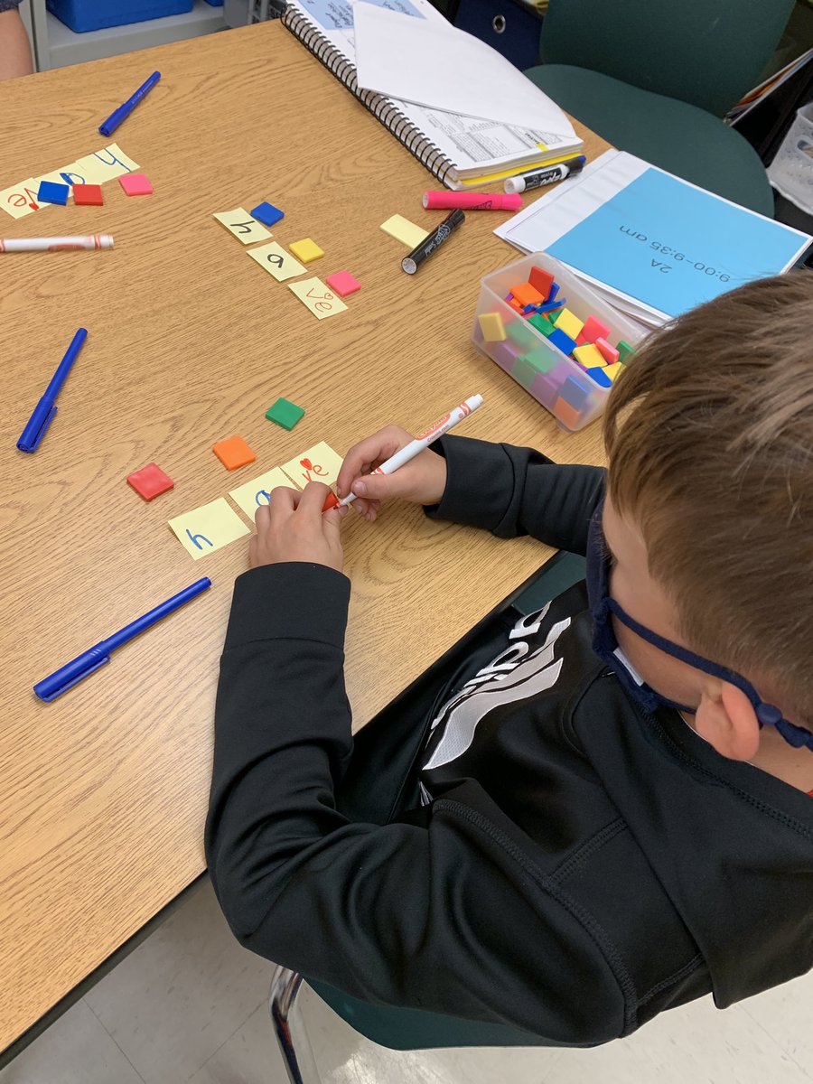 JoleneMoeser's tweet photo. Learning words by heart. We determine the regular & irregular sound spellings of the word. We practice chanting, tapping, writing & tracing the word. #wsdlearns #soarlikeahawk https://t.co/BZU1H8QC8t