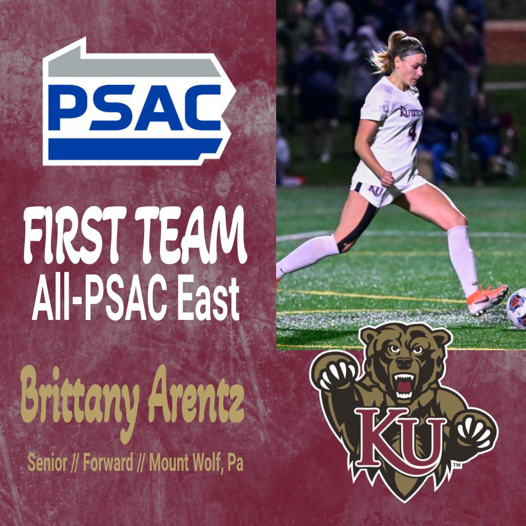 KutztownSoccer's tweet photo. Congratulations on your selection to the @PSACsports East First Team, Kayla, Brit and Bridget! https://t.co/IencHahiZr