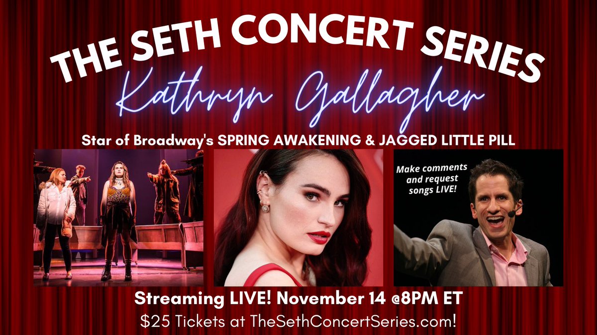 SethRudetsky's tweet photo. Comment your questions and then get your tix to the concert for answers! 🎫https://t.co/d7fW8iTRah
#kathryngallagher #springawakening #thedarkiknowwell #deafwest #jaggedlittlepill #predator #alanismorissette #bellafox #broadway #belting #belter #singer #concert #songrequest https://t.co/N7GGsqZMDj