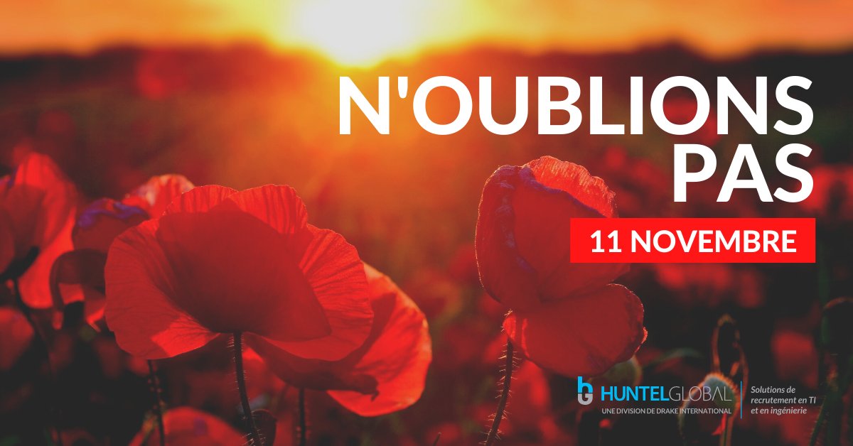 HuntelGlobal's tweet photo. N'oublions pas. Aujourd'hui est un jour très important. Nous nous souvenons de toutes celles et ceux qui ont fait le sacrifice ultime. https://t.co/N3Cts9dkvM