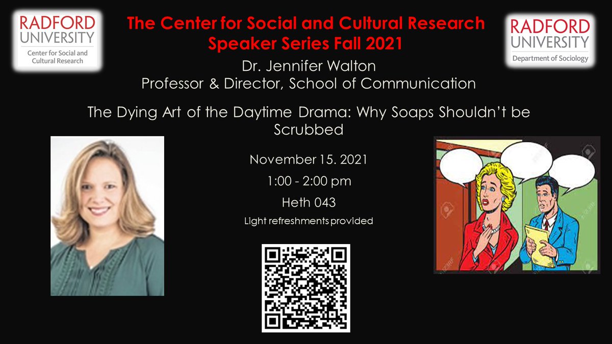 RadfordSoc's tweet photo. The CSCR Speaker Series continues... this Monday, 11/15, at 1:00 in Heth 043. https://t.co/O3heLtNrZp