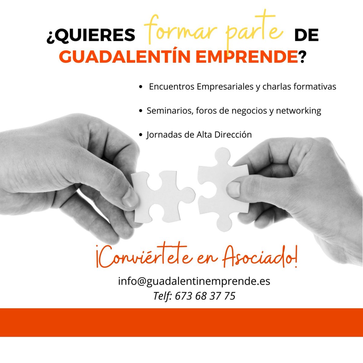 ¡Conviértete en Asociado y comienza a disfrutar de los beneficios de formar parte de esta gran familia!
!
📱 667 241 179
📧 info@guadalentinemprende.es

#Asociados #GE #guadaletínemprende #jóvenesempresarios #empresas #lorca #águilas #puertolumbreras #aledo #totana #alhama