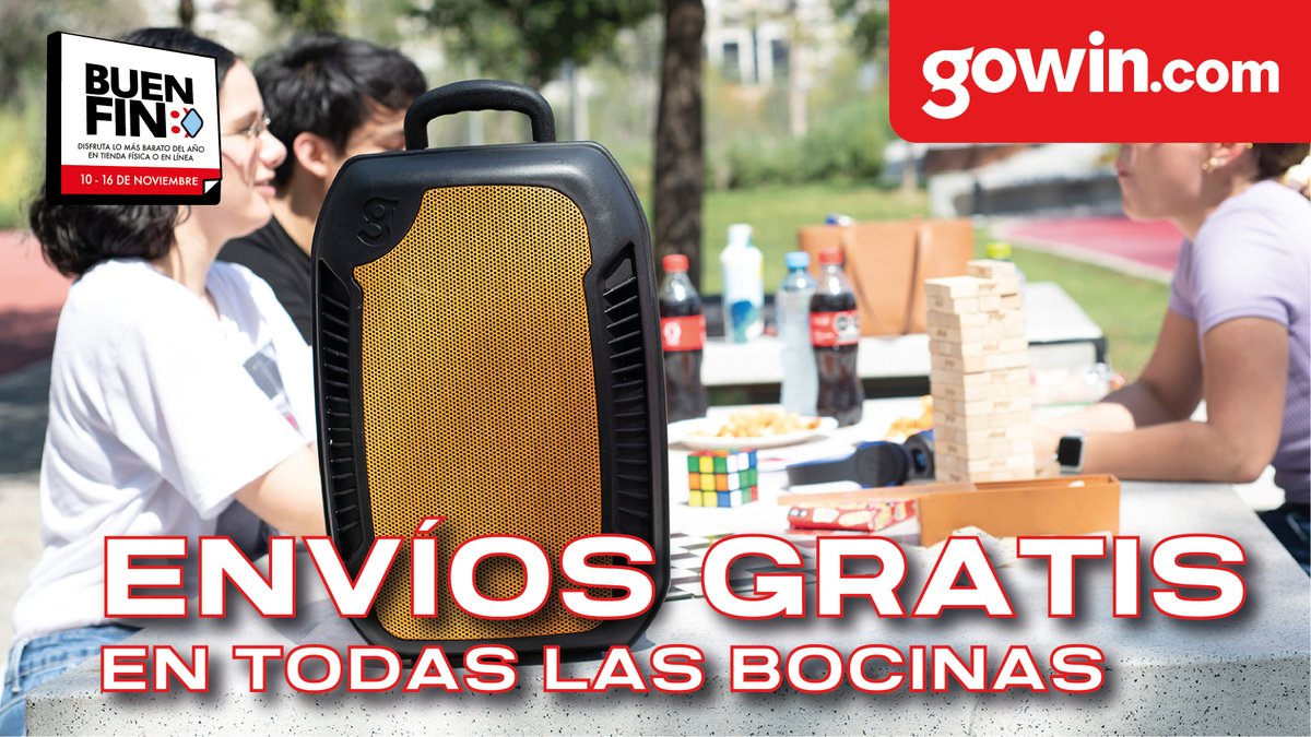 No te quedes sin tu música y aprovecha la promoción de Buen Fin de envíos gratis en la compra de tu bocina y muchas promociones más que encuentras en gowin.com 

Descubre todo lo que tenemos para ti y #Prendetuestilo con gowin.

#BuenFin #BuenFin2021
